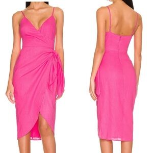 NWT Revolve Lovers and Friends Orchid Midi Linen Dress Pink XS